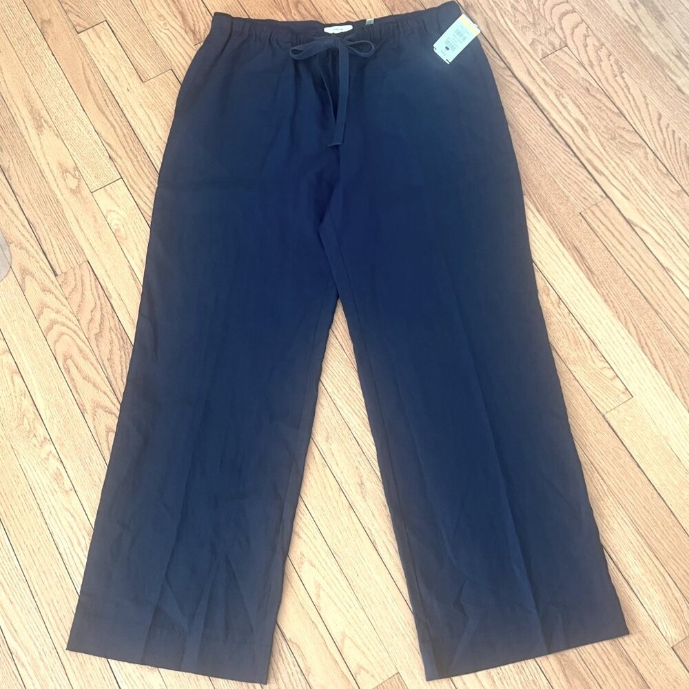 NWOT Vince High Rise Wide Leg Blue Elastic Waist Drawstring Utility Pant Size XL - Picture 6 of 11